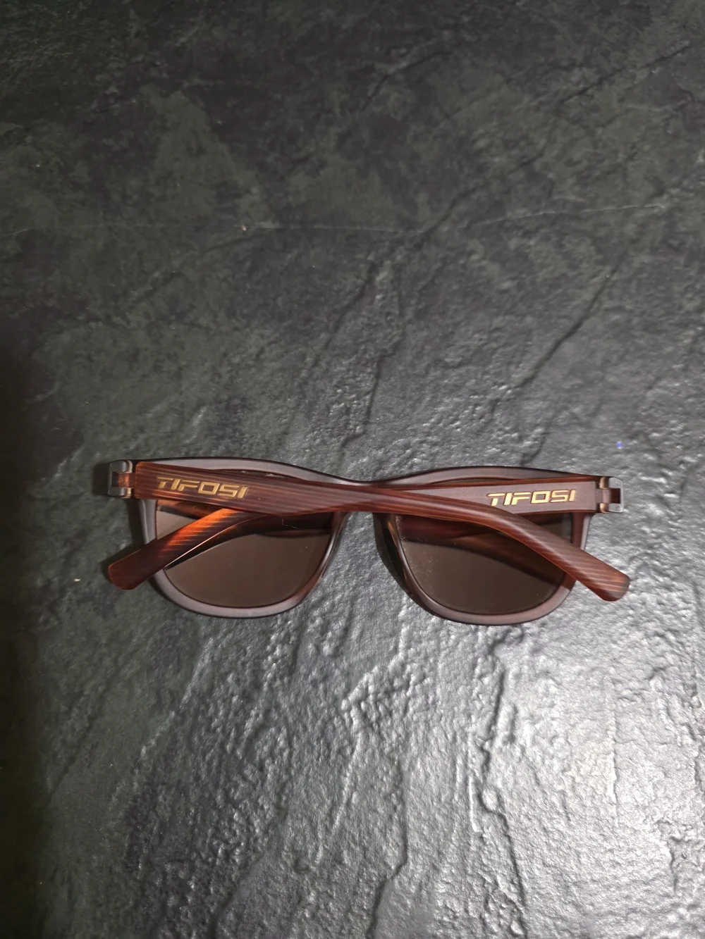 Tifosi Swank Sunglasses-Woodgrain Frame - Smoke Tint with Yellow Mirror